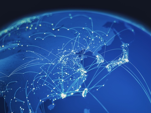 Image of globe with networks