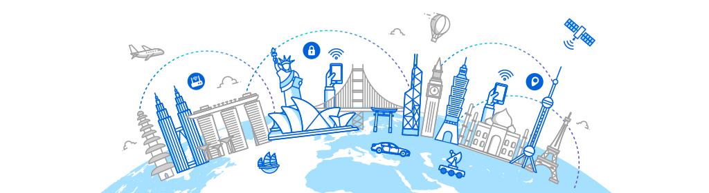 Illustration of iconic buildings around the world